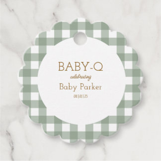 Green Gingham Baby shower voorkeursmerk Bedankjes Labels