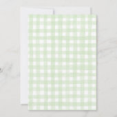 Green Gingham Blue Bows Baby shower Kaart (Achterkant)