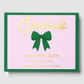 Green Gingham Bow Graduation Party (Recto)