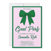 Green Gingham Bow Graduation Party