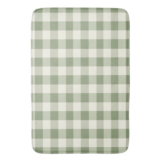 Green Gingham Buffalo Check Plaid Badmat (Voorkant Verticaal)