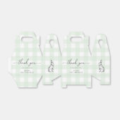 Green Gingham Bunny Birthday Dank je wel Bedankdoosjes (Uitgevouwen)