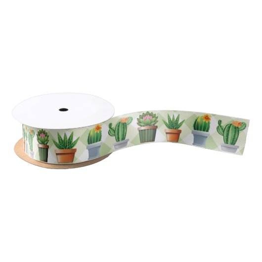 Green Gingham Cactus Pattern Lint (Spoel)