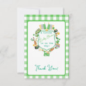 Green Gingham Charm Baby shower Bedankt kaarten (Voorkant)