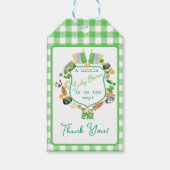 Green Gingham Charm Baby shower Dank u Cadeaulabel (Voorkant)
