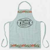 Green Gingham Check - kerstbomen - Land Schort (Voorkant)