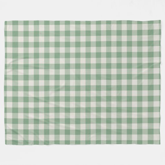Green Gingham Check Pattern Fleece Blanket (Voorkant (Horizontaal))