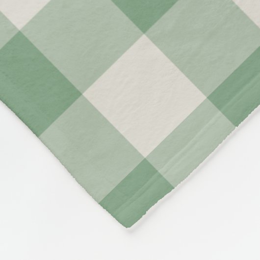 Green Gingham Check Pattern Fleece Blanket (Hoek)