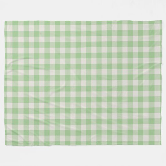 Green Gingham Check Pattern Fleece Blanket (Voorkant (Horizontaal))