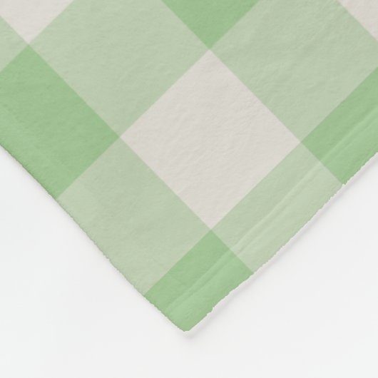 Green Gingham Check Pattern Fleece Blanket (Hoek)