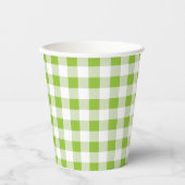 Green Gingham Check Summer Picnic Paper Cup Papieren Bekers (Voorkant)