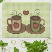 Green Gingham Coffee Time Theedoek (Gevouwen)