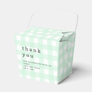 Green Gingham Dank u picknick Baby shower Bedankdoosjes