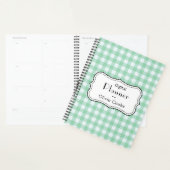 Green Gingham Digitale Planner met aangepaste naam (Display)