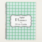 Green Gingham Digitale Planner met aangepaste naam (Voorkant)