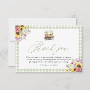 Green Gingham Fresh van de markt Bedankt Card