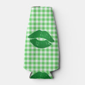 Green Gingham Fun Irish Kiss St Patrick's Day Flesjeskoeler (Voorkant)
