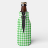Green Gingham Fun Irish Kiss St Patrick's Day Flesjeskoeler (Fles Achterkant)
