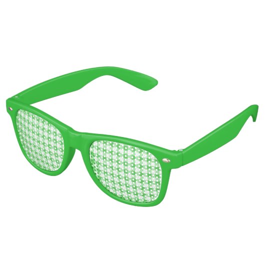 Green Gingham Fun St. Patrick's Day Retro Zonnebril (Gekanteld)
