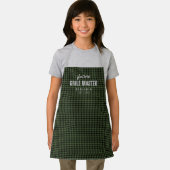 Green gingham future grill master gepersonaliseerd schort (Insitu)