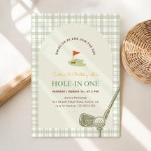Green Gingham Hole in One Golf First Birthday