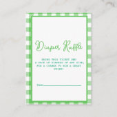 Green Gingham Luier Raffle Informatiekaartje (Voorkant)