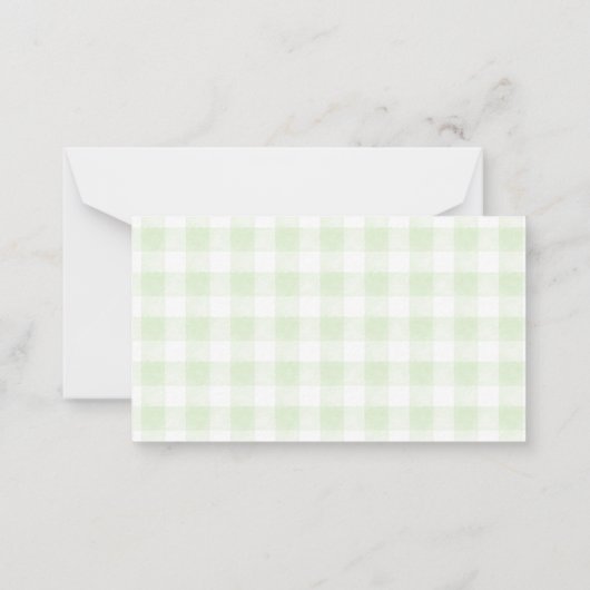 Green Gingham Luier Raffle Notitiekaartje (Achterkant)