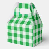Green Gingham Monogram Crest Bedankdoosjes (Achterkant)