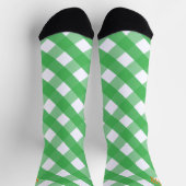 Green Gingham Monogrammed Pattern Socks Sokken (Top)