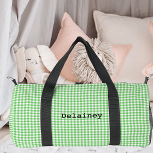 Green Gingham naam bijpassende pasgeboren ziekenhu Plunjezak