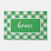 Green Gingham Pattern Home Custom Mat (Voorkant)