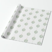 Green Gingham Plaid Waterverf Foto Kerst Cadeaupapier (Uitgerold)