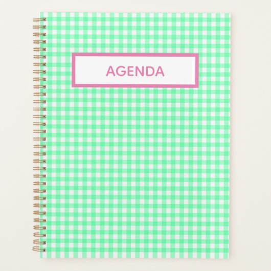 Green Gingham Planner (Voorkant)