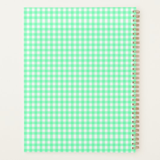 Green Gingham Planner (Achterkant)