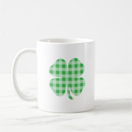Green Gingham Shamrock Koffiemok