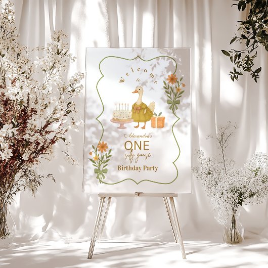  Green Gingham Silly Goose 1st Birthday