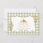  Green Gingham Silly Goose 1st Birthday Bedankkaart (Voorkant)