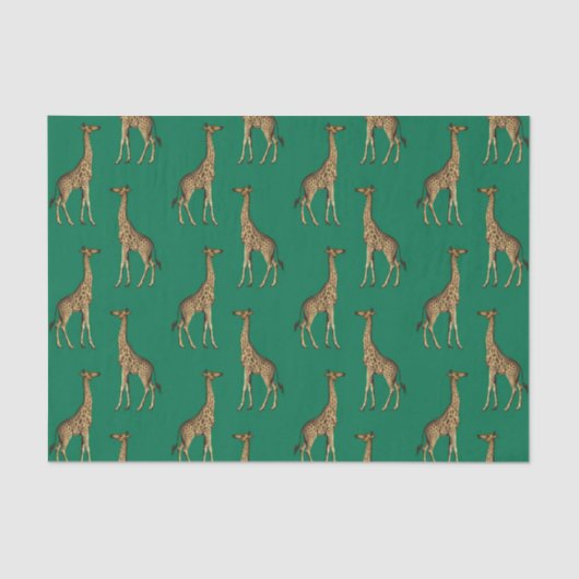 Green Giraffe Wildlife Tissuepapier (Voorkant)