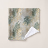 Green Glam Chic Gold White Feuilles tropicaux (Gant de toilette)