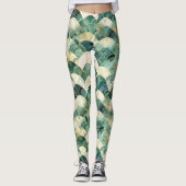 Green Glam Gold Abstract Leggings (Voorkant)