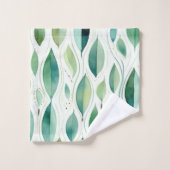 Green Glam Gold Bladeren Abstract Bad Handdoek (Wasdoekje)