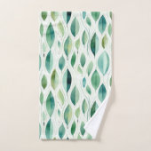 Green Glam Gold Feuilles Abstrait (Serviette à main)