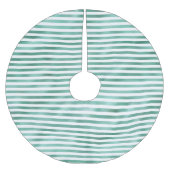 Green Glam White Stripes Kerstboom Rok (Voorkant)