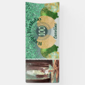 Green Glitter 100e verjaardag & ballonnen Spandoek (Verticaal)