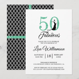 Green Glitter 50 Uitstekend 50ste verjaardag Kaart