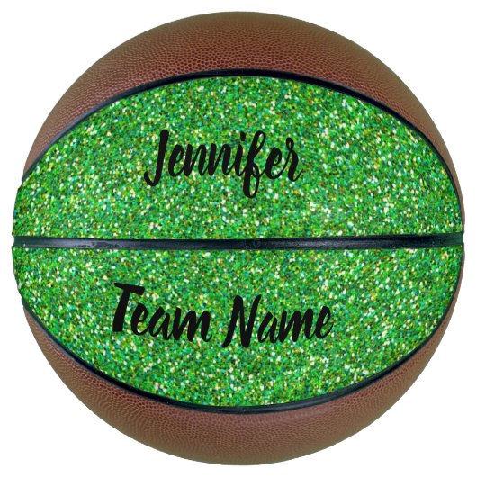 Green Glitter Basketball Basketbal (Voorkant)
