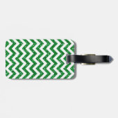 Green Glitter Chevron Pattern Bagagelabel (Achterkant horizontaal)