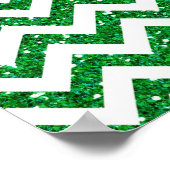 Green Glitter Chevron Pattern Poster (Hoek)