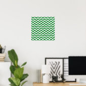 Green Glitter Chevron Pattern Poster (Thuiskantoor)