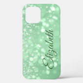 Green Glitter Chic Girly Name Case-Mate iPhone Case (Achterkant)